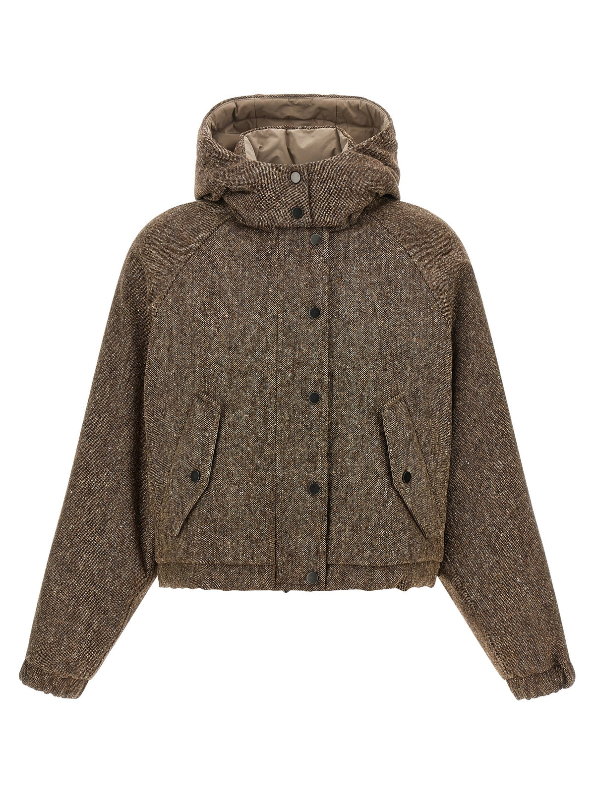 Brown Virgin Wool Full-Length Jacket