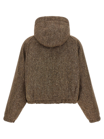 Brown Virgin Wool Full-Length Jacket