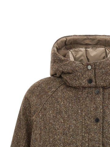 Brown Virgin Wool Full-Length Jacket