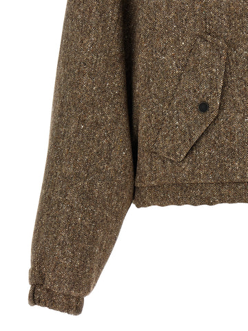 Brown Virgin Wool Full-Length Jacket