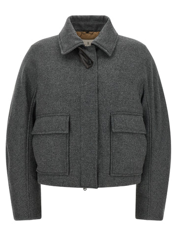 Gray Virgin Wool Full-Length Jacket