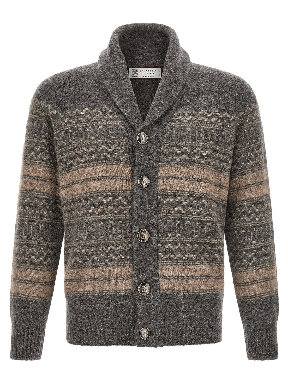 Gray Alpaca Leather Cardigan