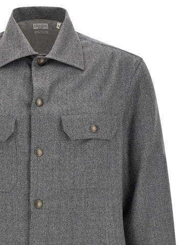 Gray Virgin Wool Blouse