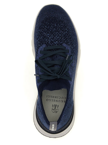 Blue Cotton Athletic Sneakers