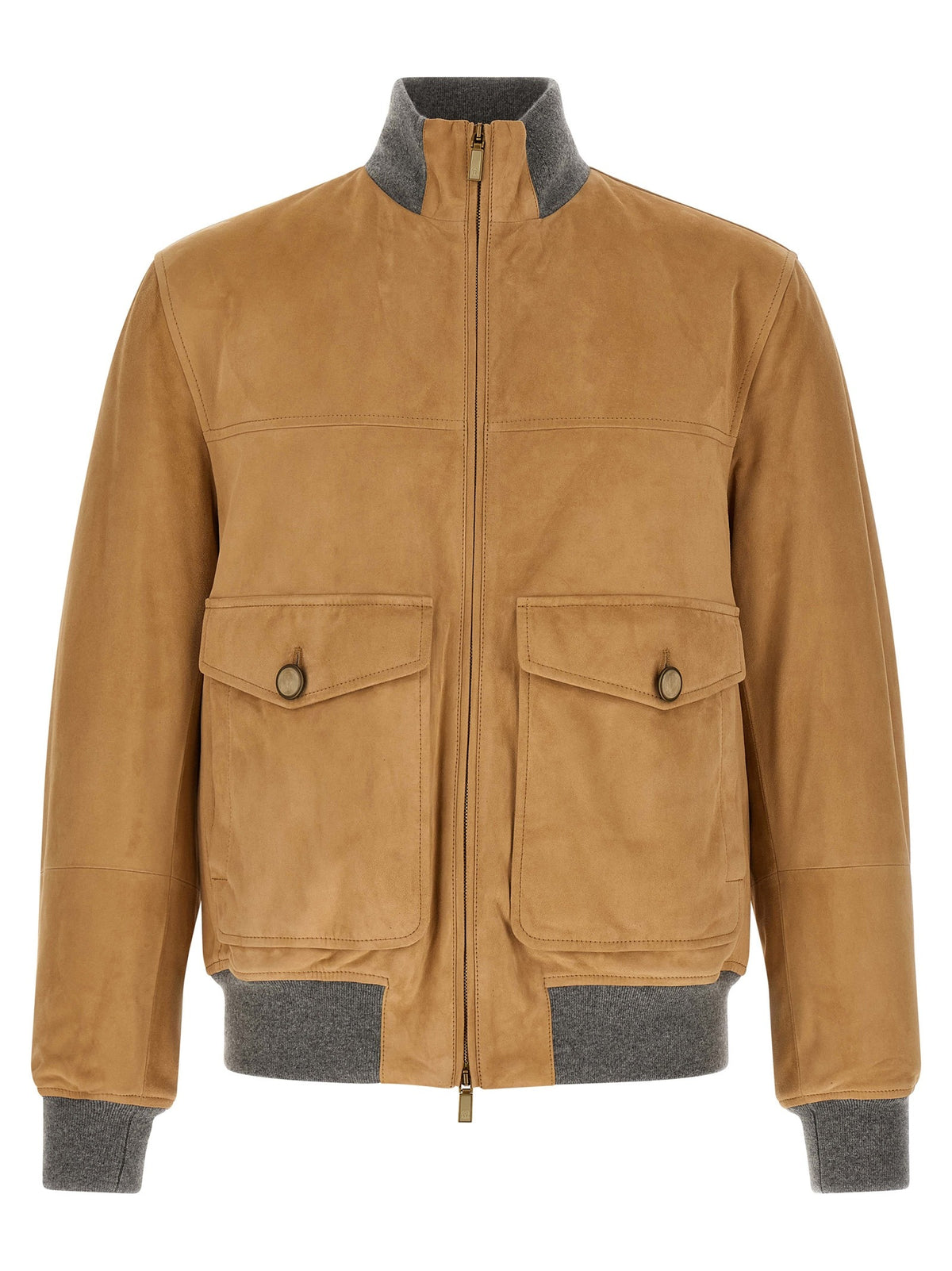Beige Lamb Leather Leather Jacket
