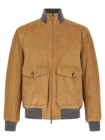 Beige Lamb Leather Leather Jacket