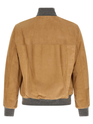 Beige Lamb Leather Leather Jacket
