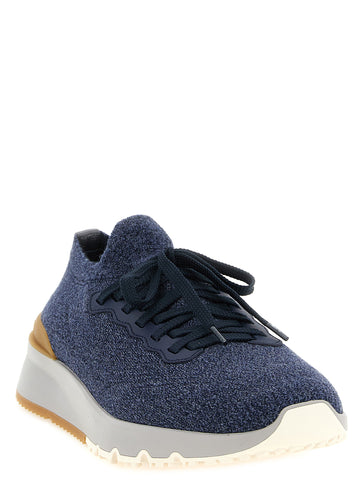 Blue Wool Athletic Sneakers
