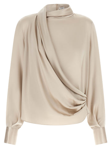 Beige Silk Blouse