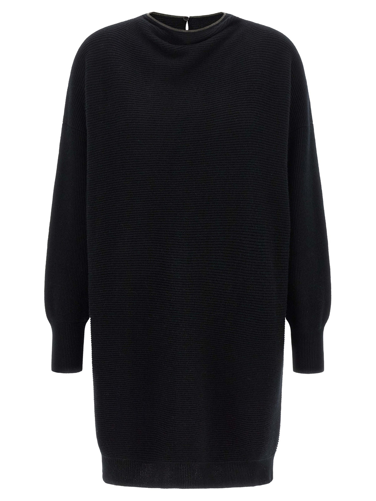 Black Virgin Wool Short Dress