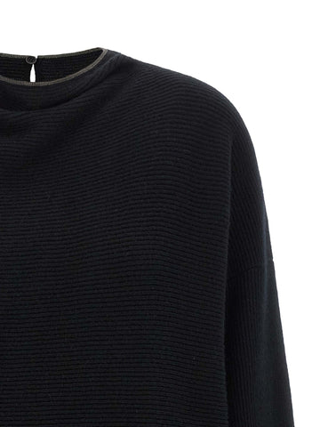 Black Virgin Wool Short Dress