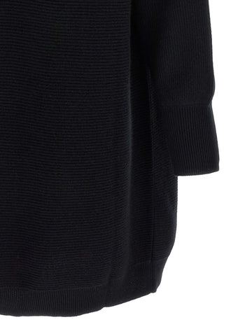 Black Virgin Wool Short Dress