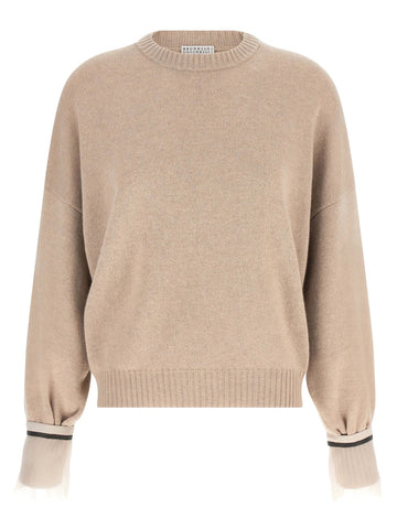 Beige Cashmere Cardigan