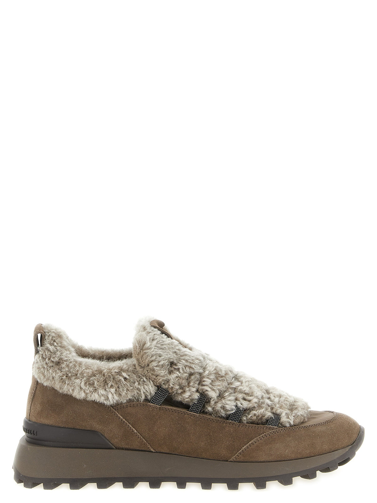 Brown Calfskin Chunky Sneakers