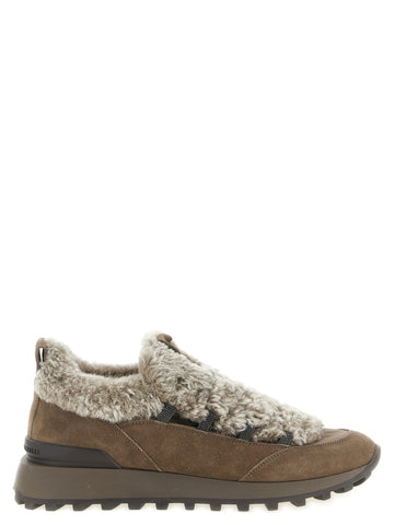 Brown Calfskin Chunky Sneakers