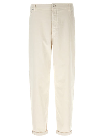 White Cotton Relaxed Fit Jeans