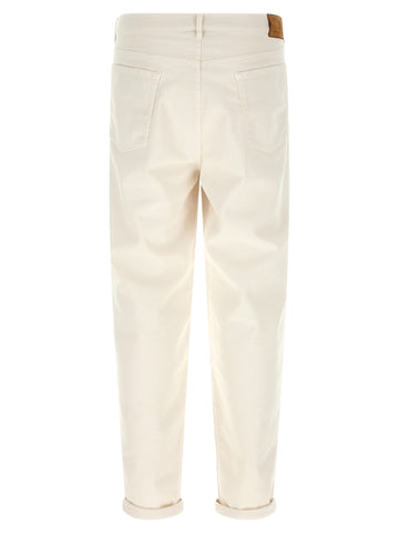 White Cotton Relaxed Fit Jeans