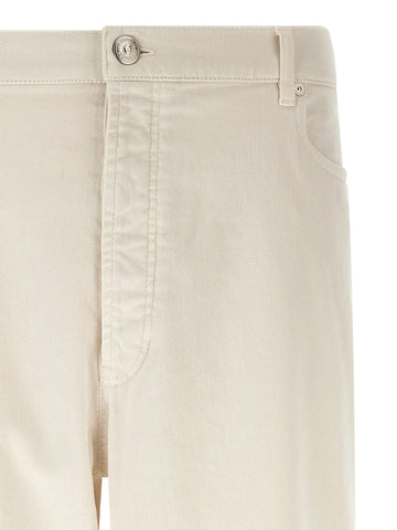 White Cotton Relaxed Fit Jeans
