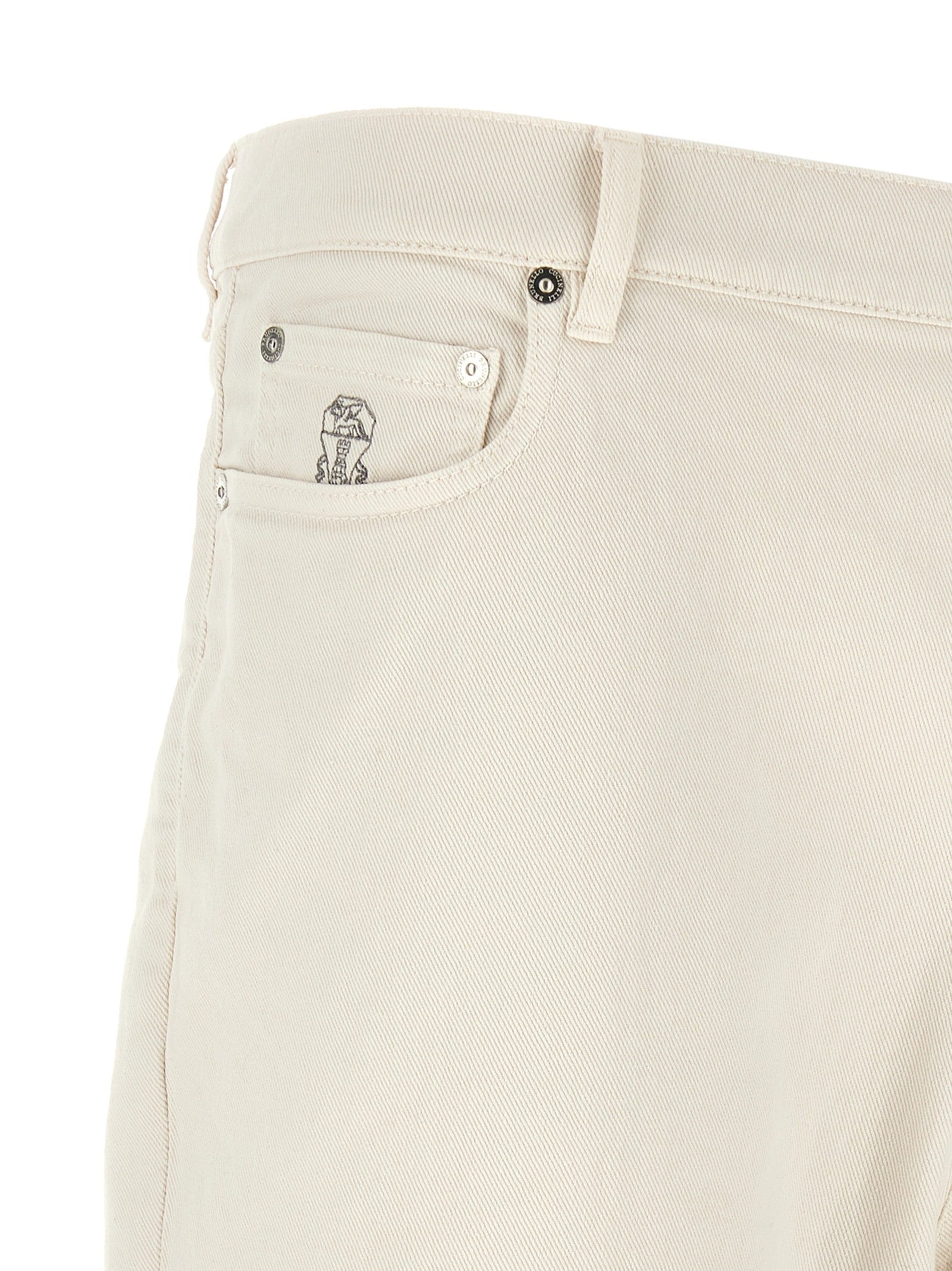 White Cotton Relaxed Fit Jeans