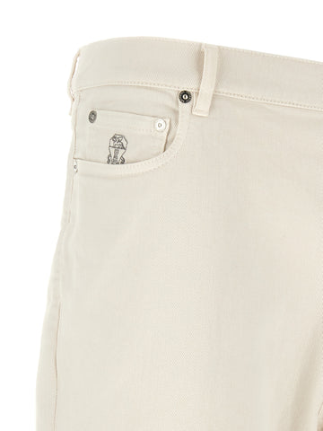 White Cotton Relaxed Fit Jeans