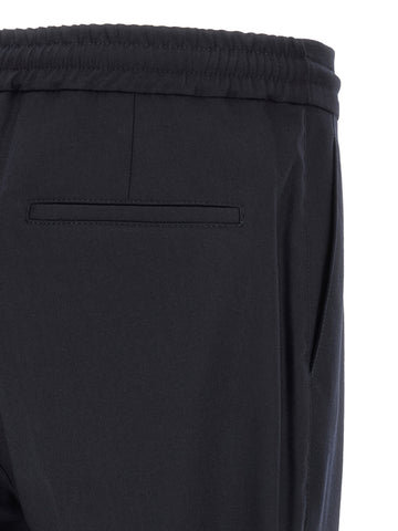 Blue Virgin Wool Casual Pants
