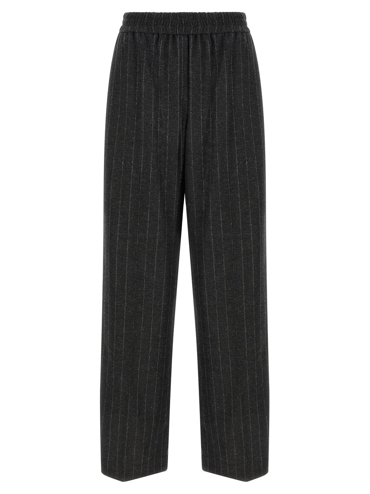 Gray Virgin Wool Casual Pants