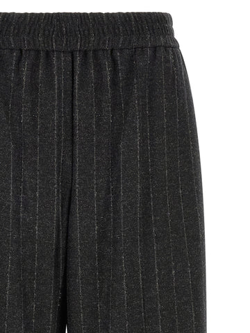 Gray Virgin Wool Casual Pants