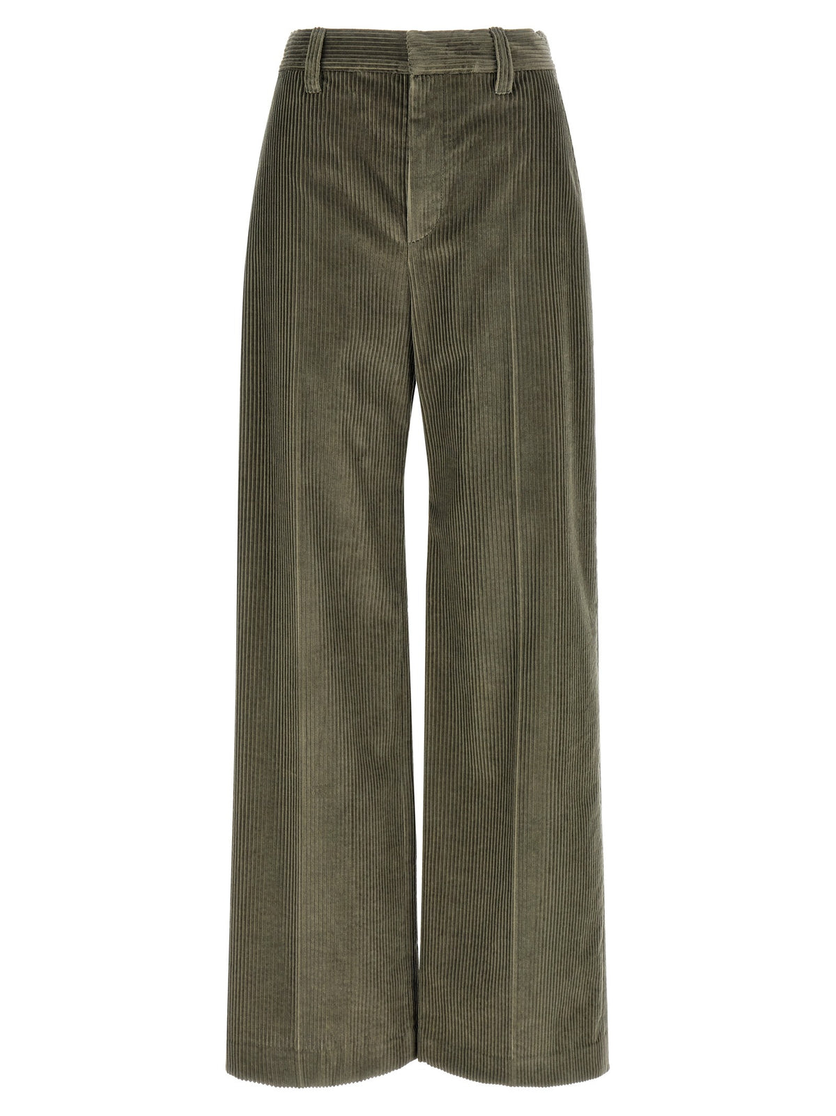 Bicolor Cotton Flared Pants