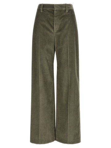 Bicolor Cotton Flared Pants