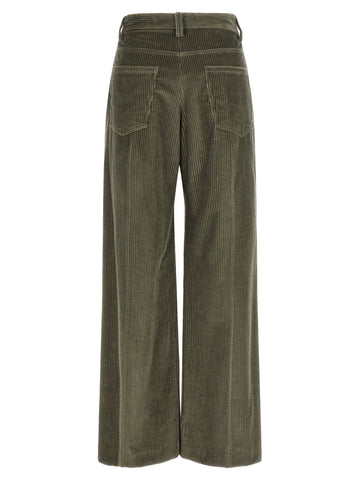 Bicolor Cotton Flared Pants