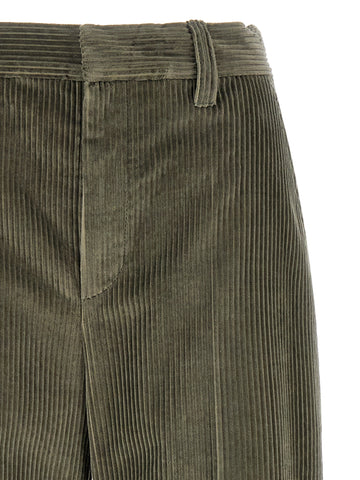 Bicolor Cotton Flared Pants