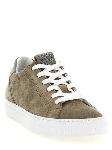 Gray Calfskin Low Top Sneakers