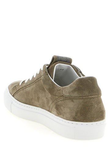 Gray Calfskin Low Top Sneakers