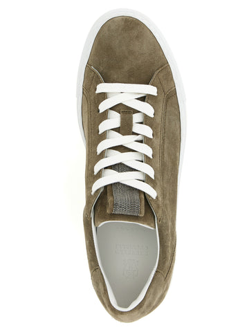 Gray Calfskin Low Top Sneakers