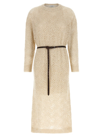 Beige Polyamide Midi Dress