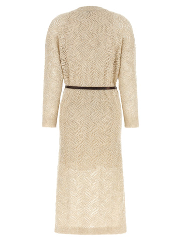 Beige Polyamide Midi Dress