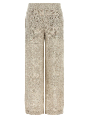 Beige Nylon Casual Pants