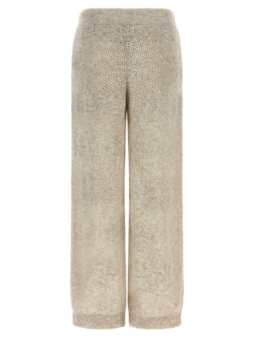 Beige Nylon Casual Pants