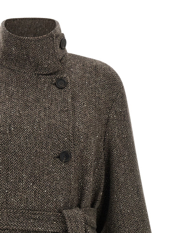 Brown Virgin Wool Coat