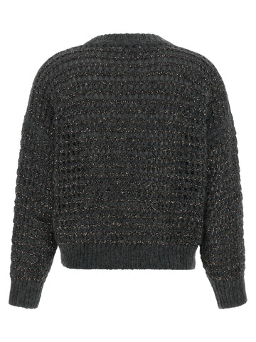 Gray Elastane Cardigan