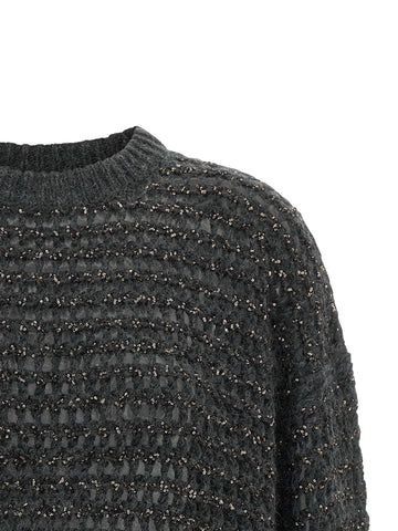 Gray Elastane Cardigan