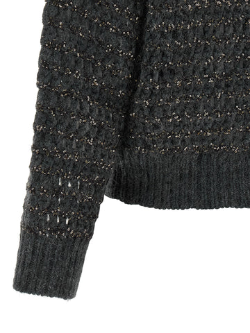 Gray Elastane Cardigan