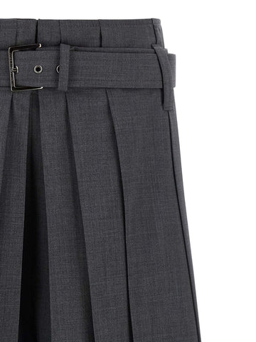 Gray Virgin Wool Bermuda Shorts