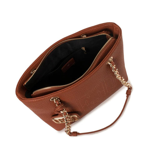Egon Von Furstenberg Claudia handbag in beige leather with gold hardware, designed by Jag Couture London-New York.