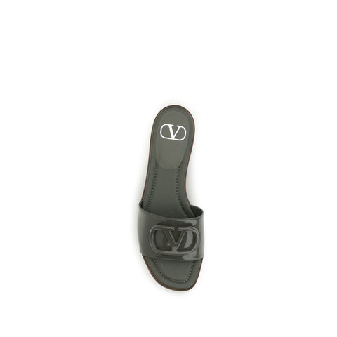 Bicolor Calf Leather Bos Taurus Flat Sandals