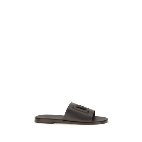 Brown Calf Leather Bos Taurus Flat Sandals