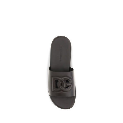 Brown Calf Leather Bos Taurus Flat Sandals
