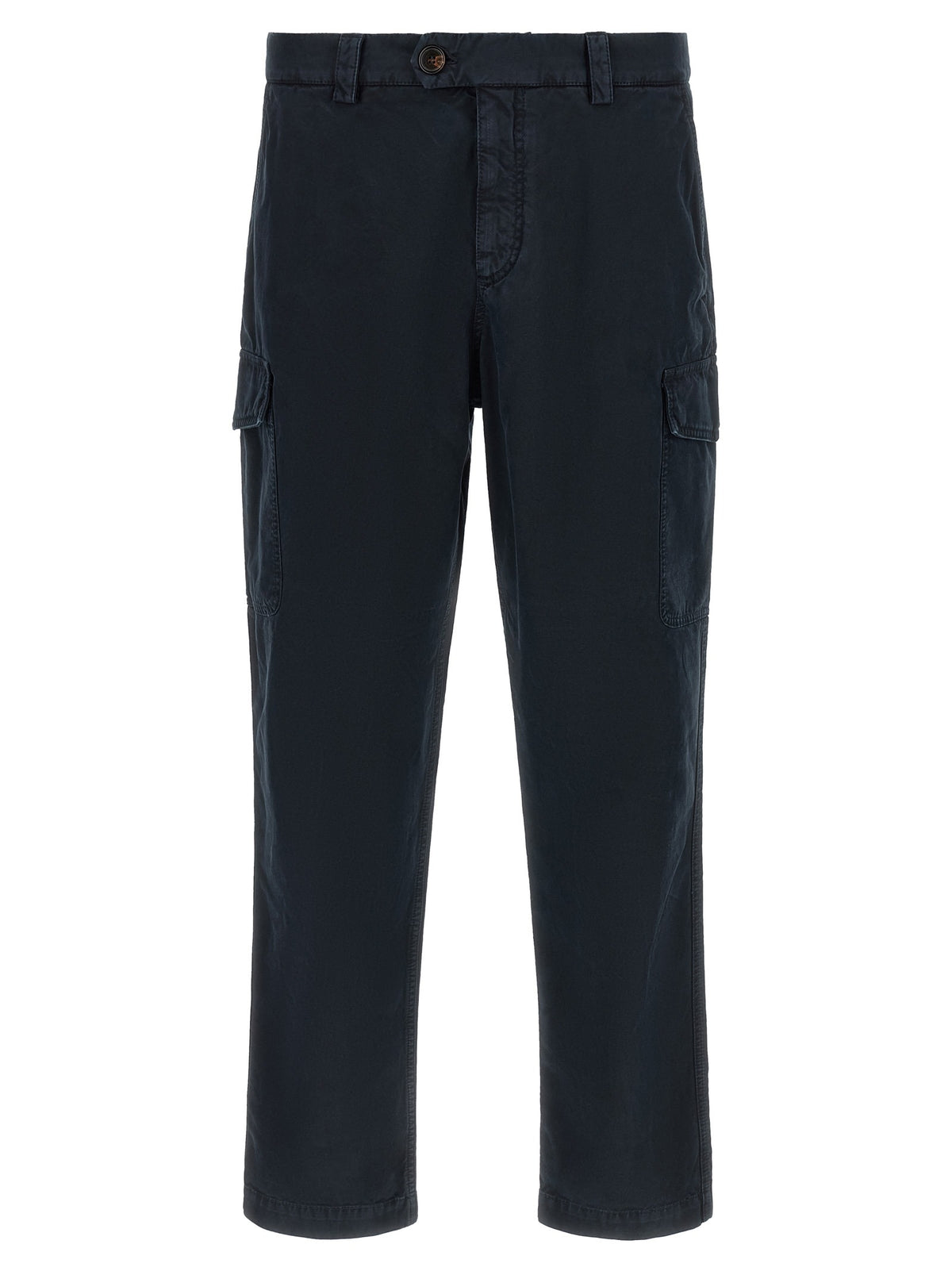 Blue Cotton Cargo Pants
