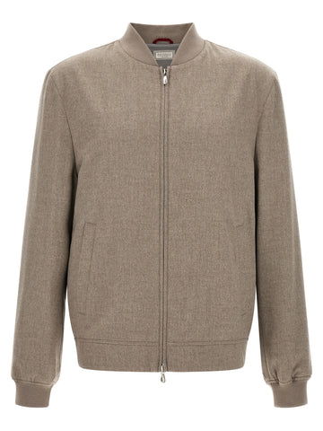 Gray Cashmere Bomber