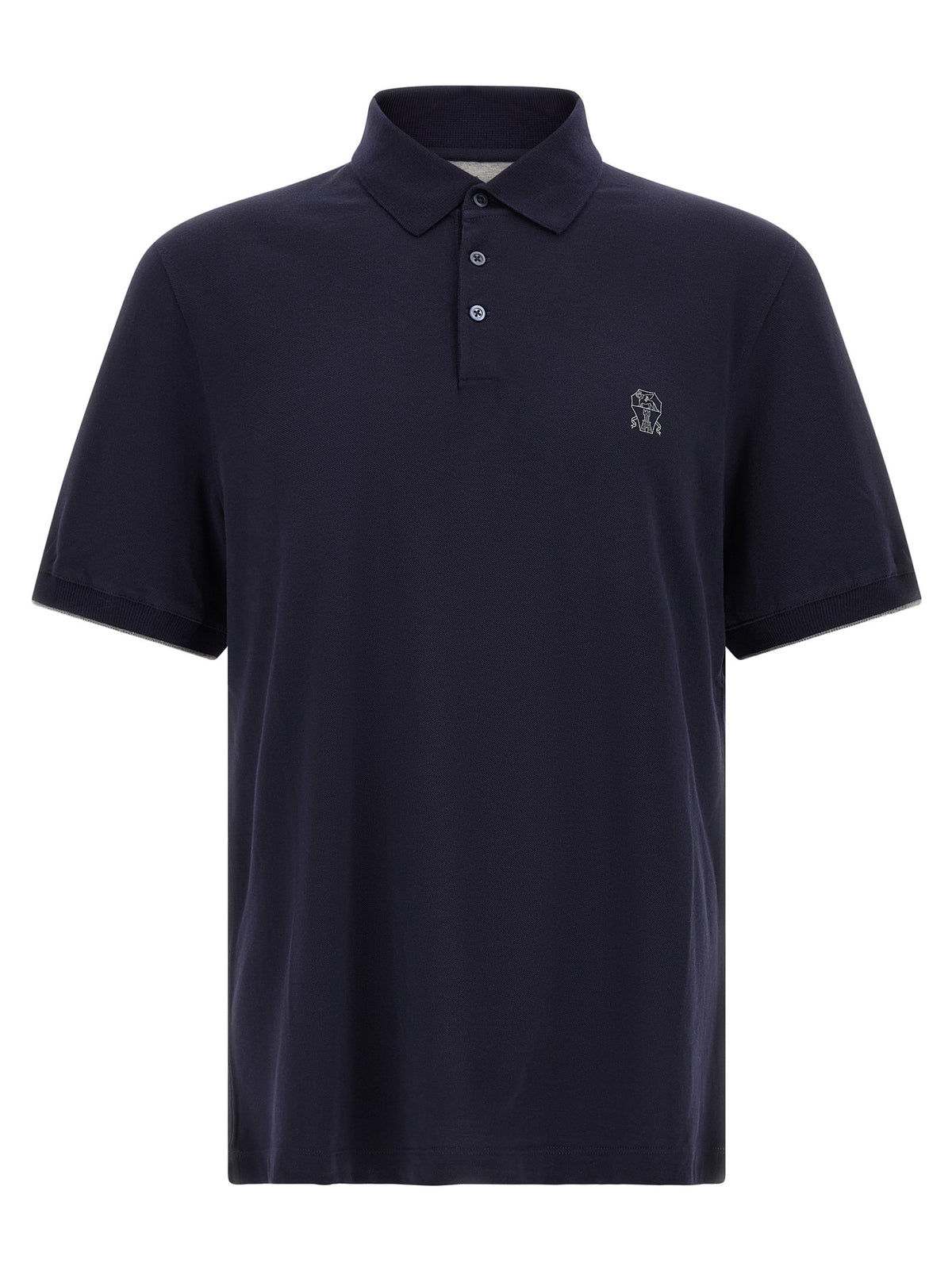 Blue Cotton Polo Shirt